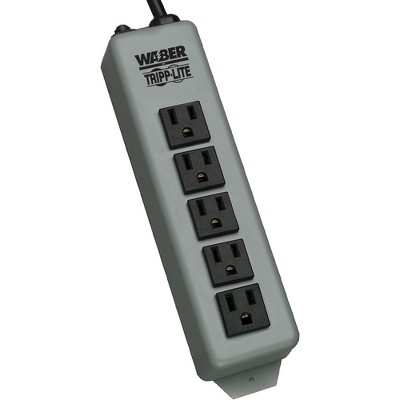 Tripp Lite Waber Power Strip Metal 5-15R 5 Outlet 5-15P 15' Cord - NEMA 5-15P - 15ft