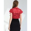 INSPIRE CHIC Women's Elegant Short Sleeve Sheer Floral Lace Shrug - 4 of 4