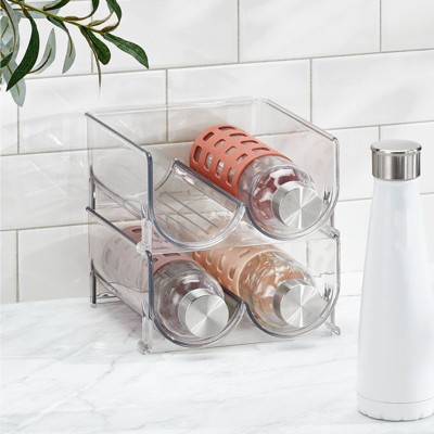 Clear Plastic Stackable Water Bottle Storage Rack
