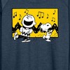Women's - Peanuts - Charlie And Snoopy Dance Time Lightweight French Terry Wide Neck Long Sleeve Graphic Shirt - 2 of 4