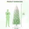 Clearance! 6 FT Prelit Blue Gradient Snow Flocked Christmas Tree, Slim Pencil Xmas Tree, Hinged Branches, Easy Setup - 4 of 4