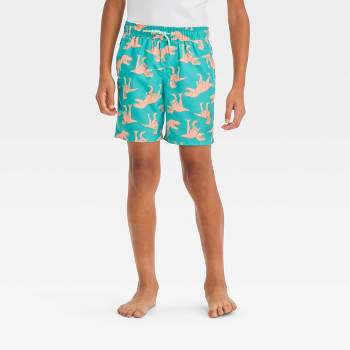 Boys' Dino Printed Swim Shorts - Cat & Jack™ Turquoise Green