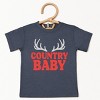 Country Baby Antlers Puff Print  - Toddler Short Sleeve Graphic T-Shirt - 3 of 4