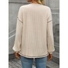 Women's Ribbed Pocket Tee Shirt Casual Crew Neck T-Shirt - 2 of 4