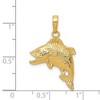 Black Bow Jewelry 14k Yellow Gold Textured Jumping Bass Fish Pendant - 4 of 4