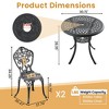 3-Piece Patio Set: Round Table & 2 Chairs - Cast Aluminum, All-Weather/Umbrella Hole & Adjustable Legs for Balcony/Backyard - 4 of 4