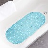 Home Mart Goods Light Blue Stone Pebbles Vinyl Non-Slip Bathtub Shower Mat With Suction Cups -26.7" x13.8" - 2 of 4
