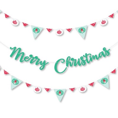 Big Dot of Happiness Elf Squad - Kids Elf Christmas Party Letter Banner Decoration - 36 Banner Cutouts and Merry Christmas Banner Letters