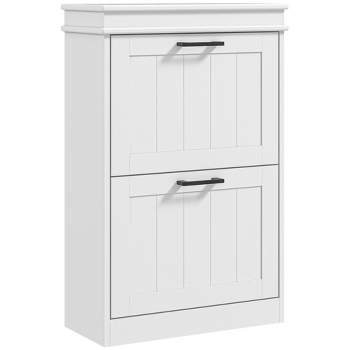 AWQM Shoe Cabinet for Entryway, Modern Free Standing Storage White