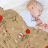FIONECA Hanging Ornament Christmas Blanket with Holly Snowflake Pattern Warm Cozy Holiday Decor Throw 40x50 inches - 4 of 4