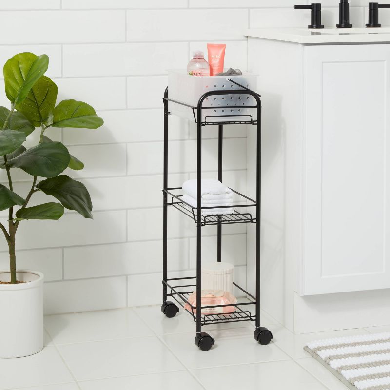Bathroom Storage Cart Black - Room Essentials&#8482;, 3 of 10