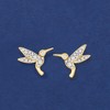 Ross-Simons 0.30 ct. t.w. Diamond Hummingbird Stud Earrings in 18kt Gold Over Sterling - 3 of 4