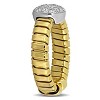 EVERLY JEWELRY |Two-Tone Silver 0.19 CT TGW Cubic Zirconia 4.7mm wide stretch omega Fashion Ring - 2 of 4