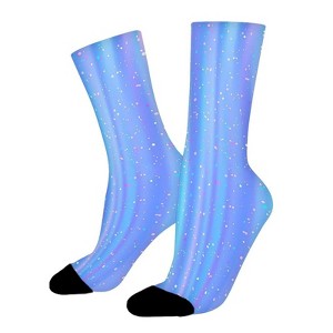 Blue Gold Light Women Printed Crew Socks Funny Funky Socks Soft Polyester Novelty Gifts for Artists Men - 1 of 1