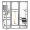 Outdoor Wooden Cat Catio Enclosure with Platforms and 2 Condos,68" Walk-in Cat House Playpen for 1–3 Cats-LAOTIES - 4 of 4