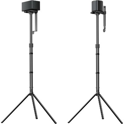 Speaker Stands Pair, Height Adjustable Speaker Stand, Extends 24.4" to 36.6", Holds 6.6 lbs, Compatible with Most Brands