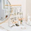 Jewelry Organizer Stand, 6 Tier Necklace Holder with 15 Hooks, Earring Bracelet Display Rack - White - 3 of 4