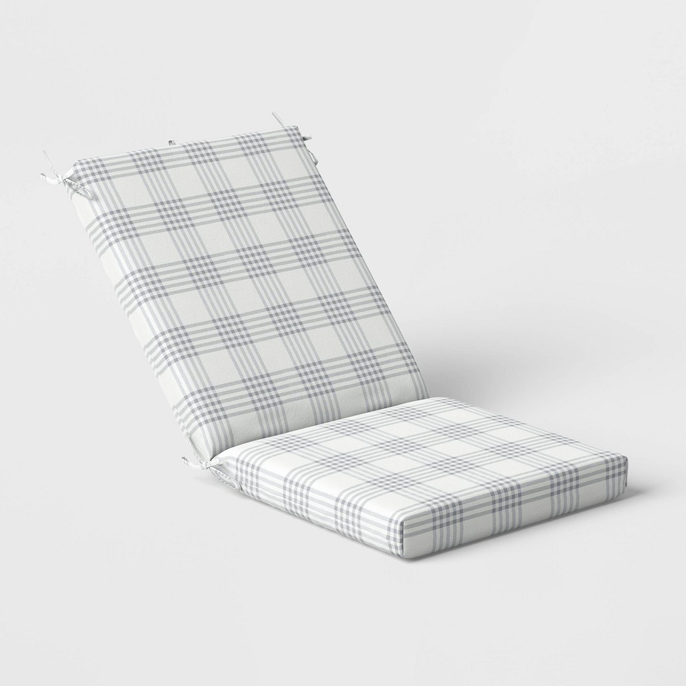 DuraSeason Fabric™ Chair Cushion Neutral Plaid - Threshold™