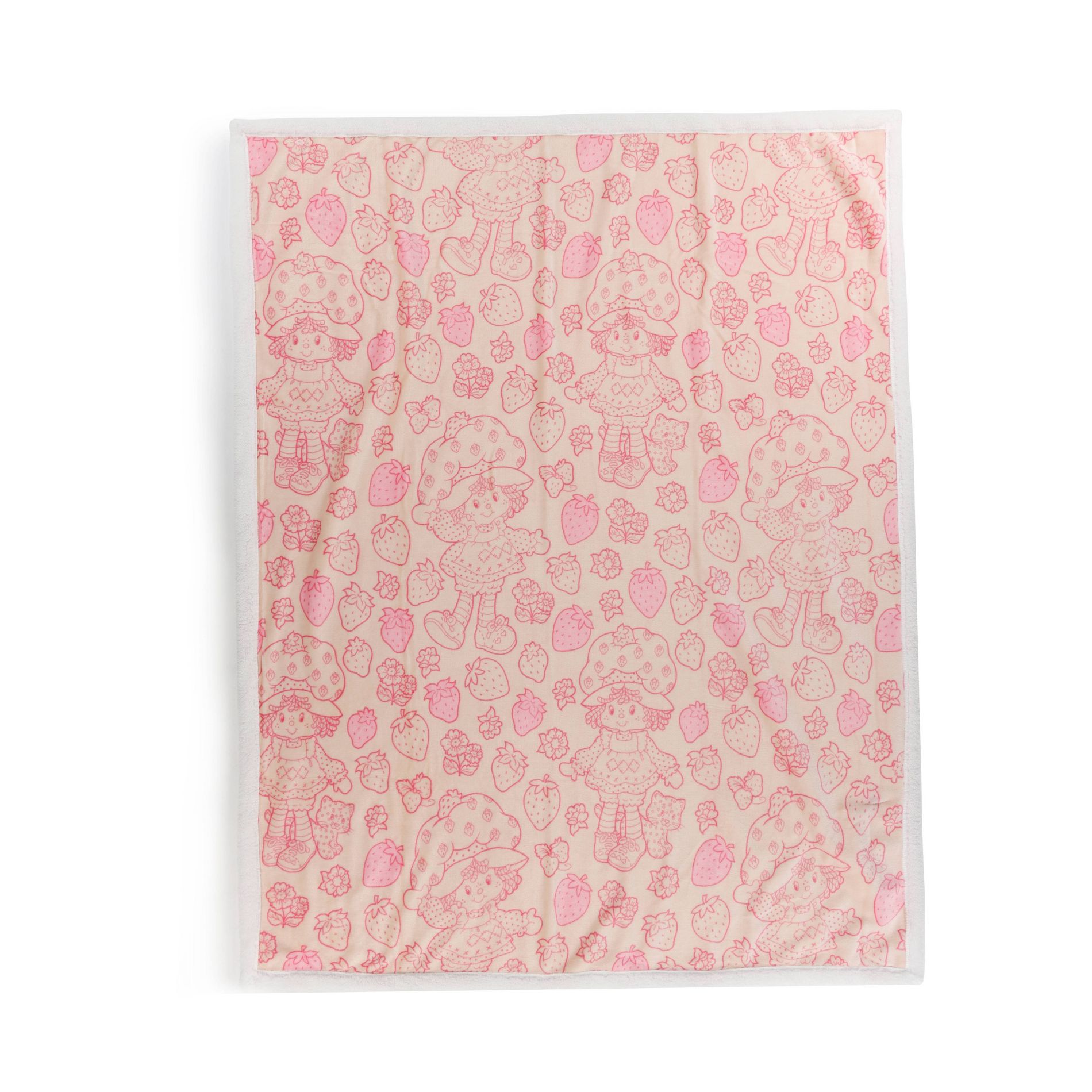 50"x60" Strawberry Shortcake Faux Shearling Throw Blanket