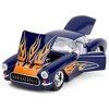 1957 Chevrolet Corvette Dark Blue with Flame Graphics and White Interior "Bigtime Muscle" Series 1/24 Diecast Model Car by Jada - 2 of 4