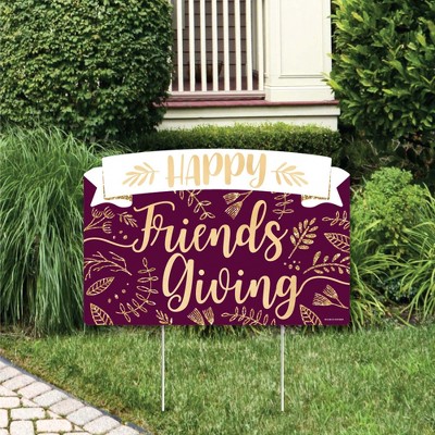 Big Dot of Happiness Elegant Thankful for Friends - Friendsgiving Thanksgiving Party Yard Sign Lawn Decorations - Party Yardy Sign