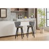 Kumasinova 2 Pcs Counter Height Bar Stools,360°Swivel Polyester Blend Upholstered Barstools Dining Chairs with Metal Legs&Footrest - 2 of 4