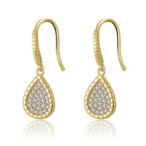 Teardrop Dangle Hook Earrings for Women Pave Cz Sterling Silver Ginger Lyne Collection - 1 of 4