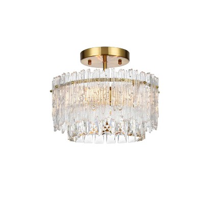 Elegant Lighting Emilia 12 inch Flush Mount in Satin Gold