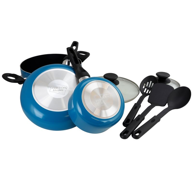 Gibson Palmer 8 Piece Cookware Set in Turquoise, 5 of 8
