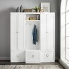 Crosley 3pc Harper Entryway Hall Tree and 2 Pantry Closet Set White : Mudroom Organizer with Storage Hooks - 4 of 4