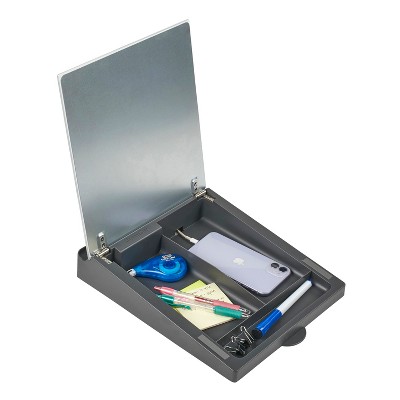 Gray Magnetic Glass Weekly Calendar Memo Station