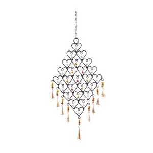 26" x 15" Industrial Metal Abstract Windchime Black - Olivia & May: Iron Construction, Decorative Bells, Spot Clean - 1 of 4