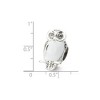 Black Bow Jewelry Sterling Silver, CZ and White Enameled Wise Owl Bead Charm - 3 of 4