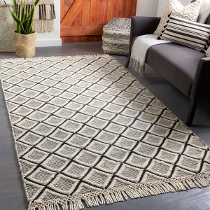 Hauteloom Maria Textured Hand Woven Wool Rug - 1 of 4