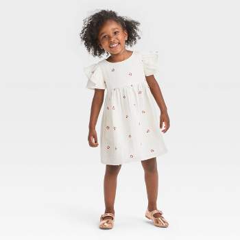 Toddler Girls' Embroidered Dress - Cat & Jack™ Cream