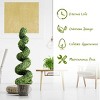 Costway 4FT Artificial Boxwood Spiral Tree Faux Tree W/Realistic Leaves Indoor Outdoor - 2 of 4