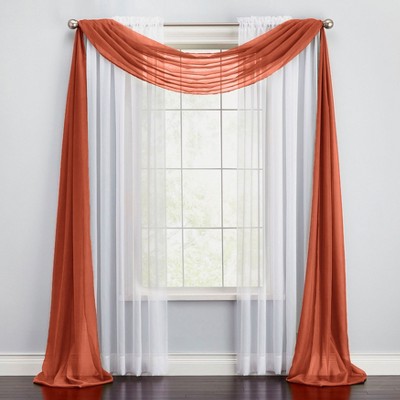 BrylaneHome BH Studio Sheer Voile Scarf Valance