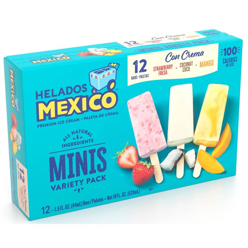 Helados Mexico Frozen Minis Fruit &#38; Cream Variety Bars - 12ct, 3 of 4