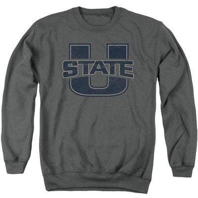Utah State University Official Distressed Primary Adult Crewneck Sweatshirt