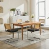 KWPZQEB Modern Dining Chairs Set of 2, Farmhouse Dining Room Chair with Rattan Backrest & Stainless Base, Velvet Upholstered Kitchen Chair - 3 of 4