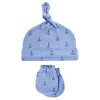 Hudson Baby Infant Boys Cotton Cap and Scratch Mitten Set, Blue Whale, 0-6 Months - 3 of 4