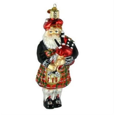 Old World Christmas Blown Glass Ornament for Christmas Tree, Highland Santa