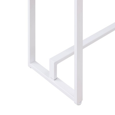 Mocha Gray & Fresh White Industrial Console Table with Storage