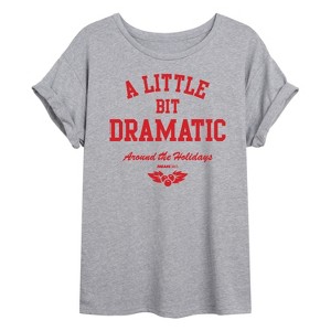 Women's - Mean Girls - Little Bit Dramatic Around Holidays Oversized Graphic T-Shirt - 1 of 4