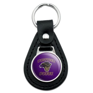 Whittier College Poets Logo Black Leather Keychain - 1 of 4