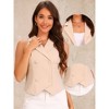 Allegra K Women's Notched Lapel Double Breasted V Neck Sleeveless Suit Vest - 2 of 4