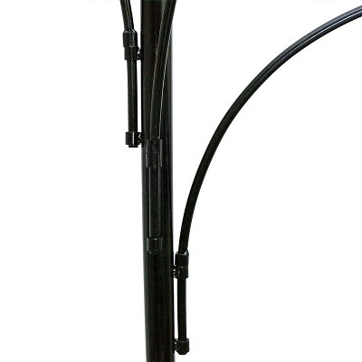 84" Black Powder-Coated Steel 4-Arm Hanging Basket Plant Stand