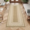 Modern Neutral Bordered Area Rugs, Soft Washable Solid Geometric Runner Rugs Living Room Bedroom Dining Nursery Apartment Dorm Office Farmhouse Decor - 3 of 4