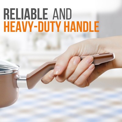 Copper Non-stick Aluminum Saucepan with Lid, 2 QT