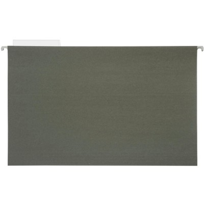 Pendaflex Essentials Hanging File Folder, 1/5 Cut, Legal Size, Standard Green, Pack of 25